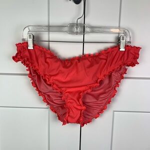 Victorias Secret Coral Ruffled Bikini Bottom Xxl